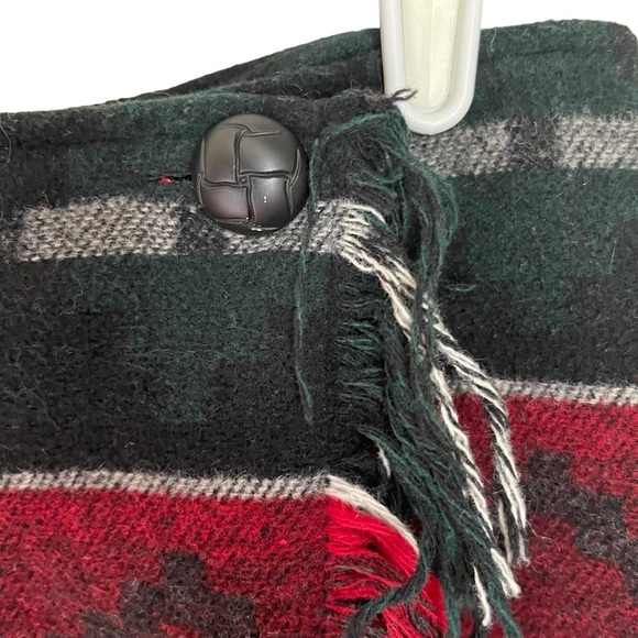 Vintage Southwest  Pattern Wrap Wool Blend Midi Skirt with Fringe Size: 10 - Picture 5 of 9